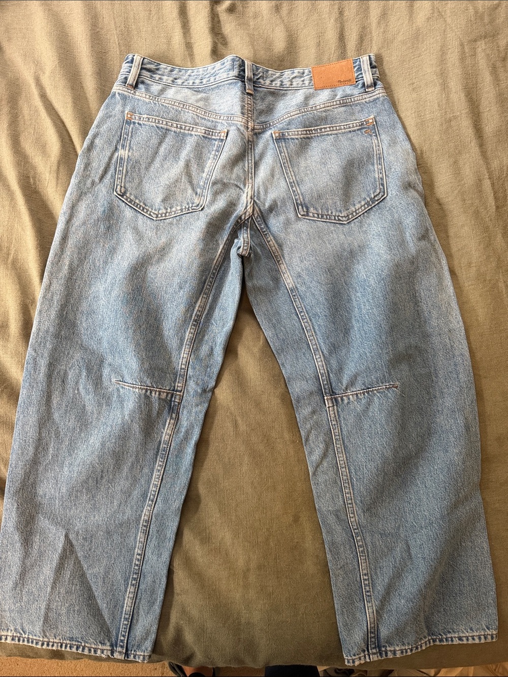 Madewell Darted Barrel-Leg Jeans - Medium Blue Denim - Picture 3 of 5